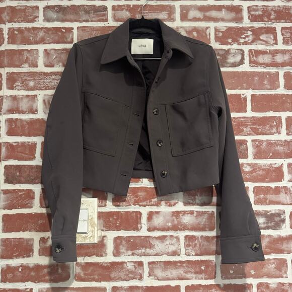Wilfred Jackets & Blazers - Wilfred Little Cropped Jacket Taupe Gray Size XS Aritzia Minimalist Moderncore